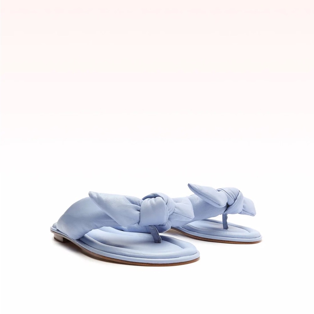 Alexandre Birman soft clarita flat blue leather sandals